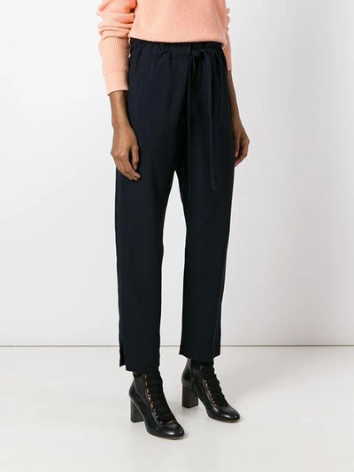 Shop Chloé Cropped Trousers In Blue