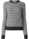 Golden Goose Two-tone Intarsia Jumper In Steel Grey