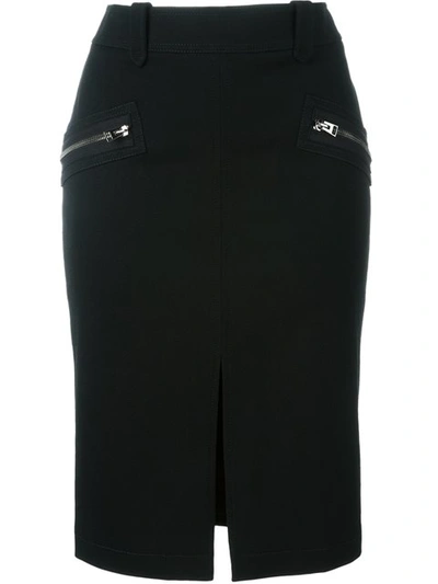 Tom Ford Woven Pencil Skirt In Black