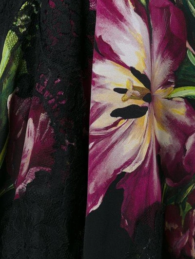 Shop Dolce & Gabbana Tulip Print Fluted Skirt
