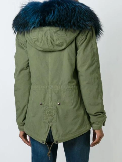 Shop Mr & Mrs Italy Fur Trim Midi Parka In Green