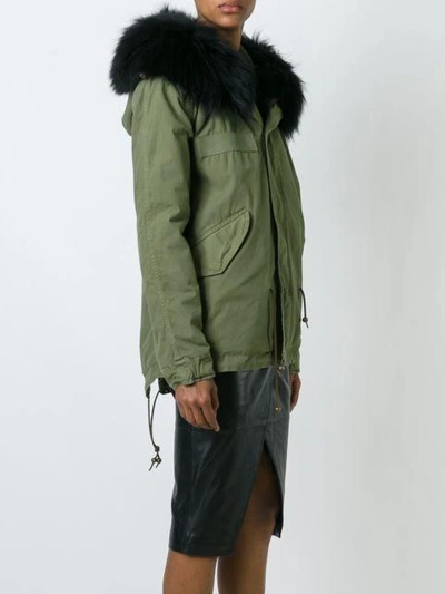 Shop Mr & Mrs Italy Raccoon Fur Trim Jacket