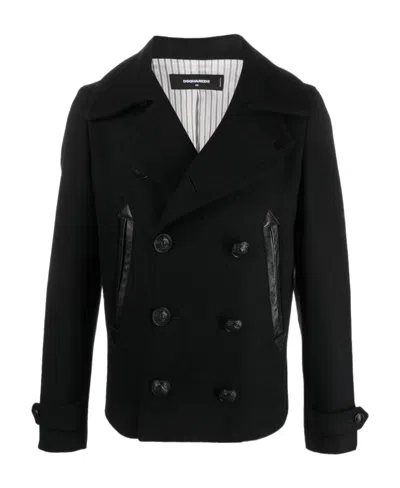 Dsquared2 Double-breasted Buttoned Jacket In Black