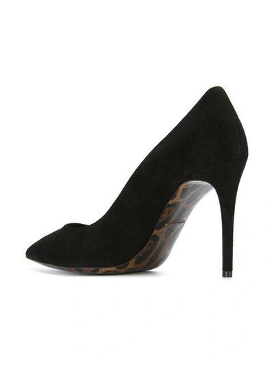 Shop Dolce & Gabbana Leopard Trim Pumps In Black