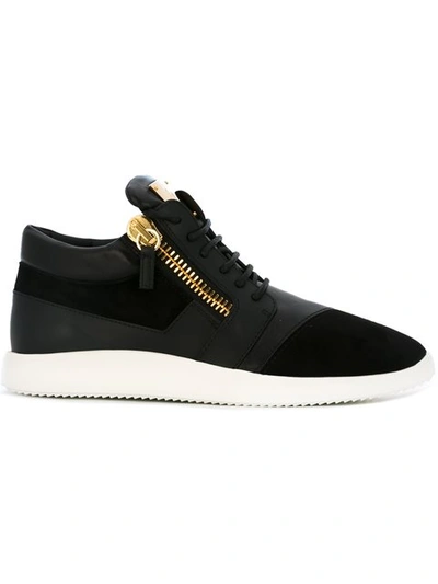 Giuseppe Zanotti Runner Sneakers Black Leather And Suede