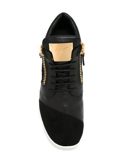 Shop Giuseppe Zanotti Design 'runner' Mid-top Sneakers - Black