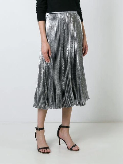 Shop Christopher Kane Lamé Pleated Skirt In Metallic