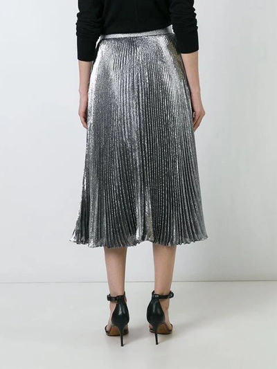 Shop Christopher Kane Lamé Pleated Skirt In Metallic