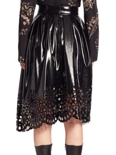 Shop Marc Jacobs Laser-cut Faux Leather Skirt In Black