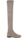 Jimmy Choo Myren Flat Suede Over-the-knee Boots In Grey