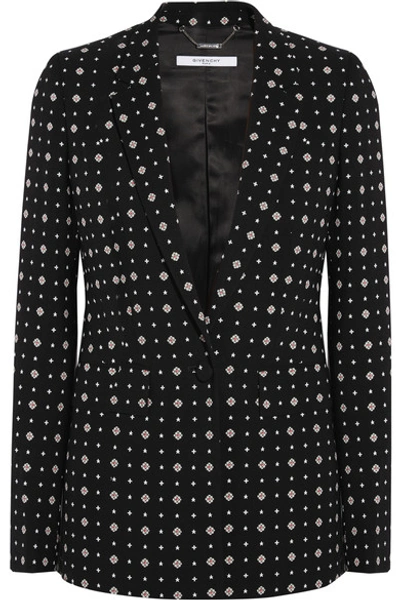 Shop Givenchy Blazer In Printed Stretch-crepe