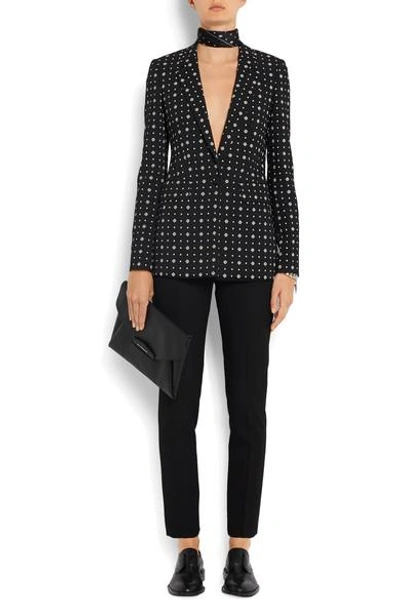 Shop Givenchy Blazer In Printed Stretch-crepe