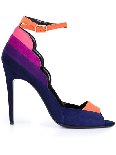 Pierre Hardy Roxy Colorblock Suede Ankle-strap Pump In Blu/arancio