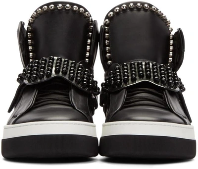 Shop Fendi Black Karlito High-top Sneakers