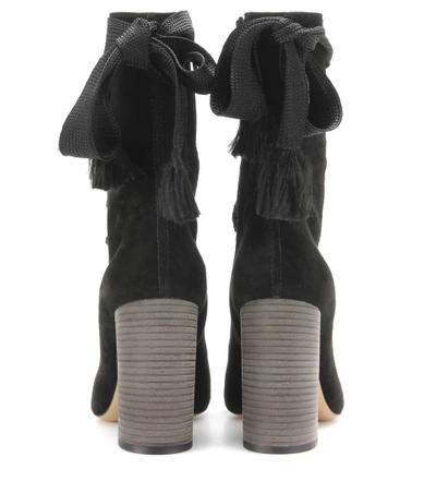Shop Chloé Harper Suede Boots In Black