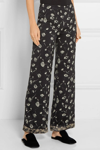 Shop Etro Cropped Floral-print Crepe Wide-leg Pants