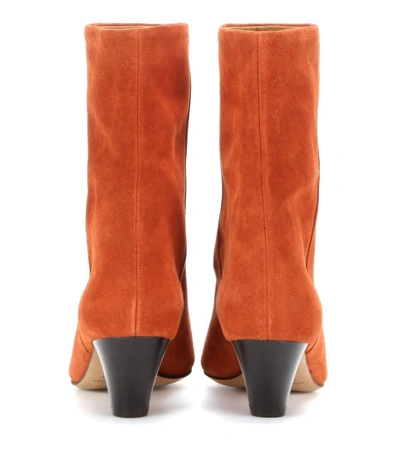 Shop Isabel Marant Dyna Suede Boots In Orange