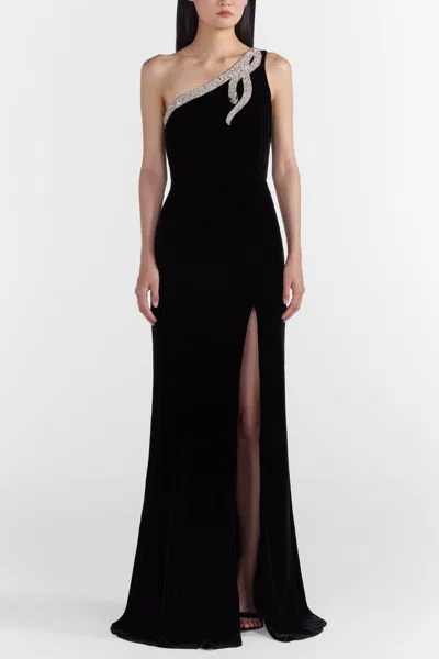 Saloni Justine B In Black Serpentine Embroidery