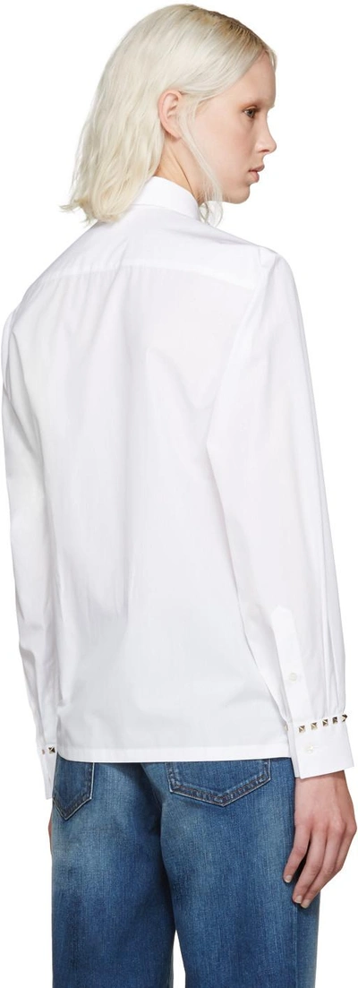 Shop Valentino White Rockstud Untitled Shirt In 0bo White