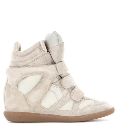 Shop Isabel Marant Bekett Leather And Suede Sneakers In No