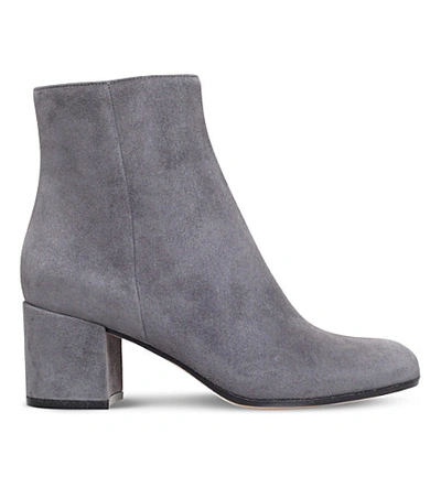 Shop Gianvito Rossi Margaux Suede Ankle Boots In Grey