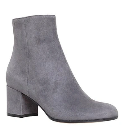 Shop Gianvito Rossi Margaux Suede Ankle Boots In Grey