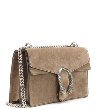 Shop Gucci Dionysus Small Suede Shoulder Bag In Beige