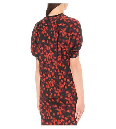 Shop Givenchy Floral-print Jersey Top In Multicolored
