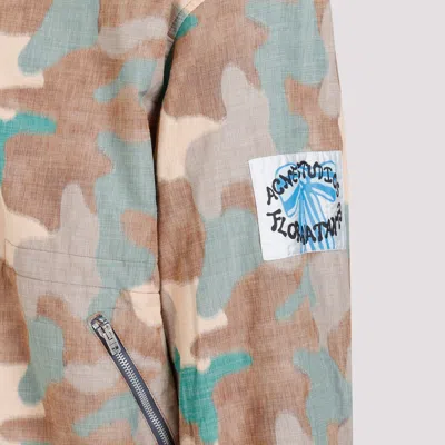 Acne Studios Beige Camouflage Print Bomber Jacket For Men