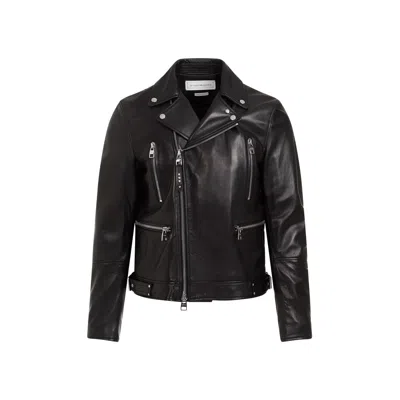 Shop Alexander Mcqueen Leather Biker Jacket