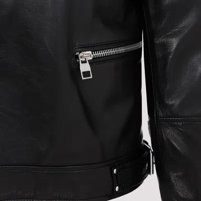 Alexander Mcqueen Slim-fit Zip-detailed Leather Biker Jacket