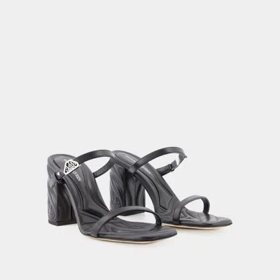 【関税込み】Seal Heeled Sandals - Alexander McQueen - Leathe Alexander Mcqueen Seal Heeled Sandals For Women In Black