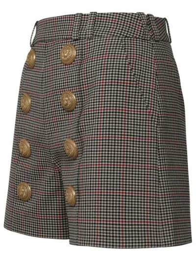 Balmain Women's Hw 8 Btn Prince Of Wales Pleated Sh Pant