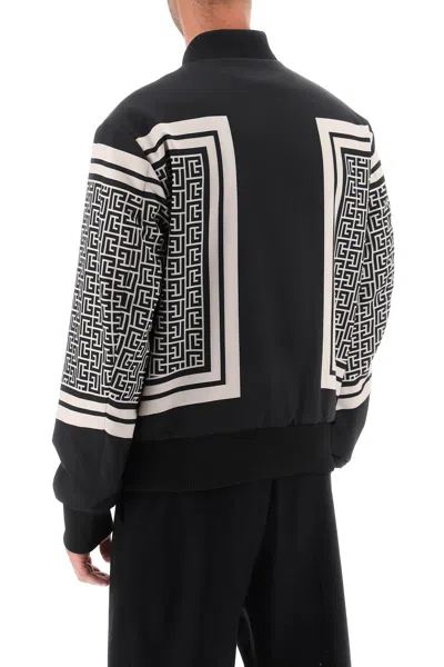 Balmain Monogram-print Reversible Bomber Jacket