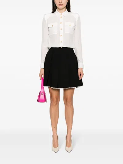 Balmain Button-embellished Silk Crepe De Chine Shirt