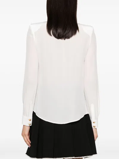 Balmain Button-embellished Silk Crepe De Chine Shirt
