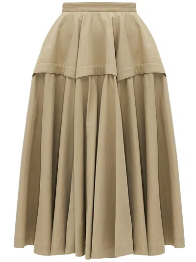 Bottega Veneta Layered Pleated Cotton-poplin Midi Skirt