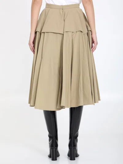 Bottega Veneta Layered Pleated Cotton-poplin Midi Skirt
