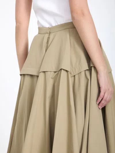 Bottega Veneta Layered Pleated Cotton-poplin Midi Skirt