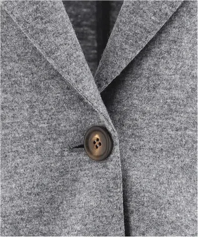 Brunello Cucinelli Cashmere Jersey Deconstructed Blazer With Monili