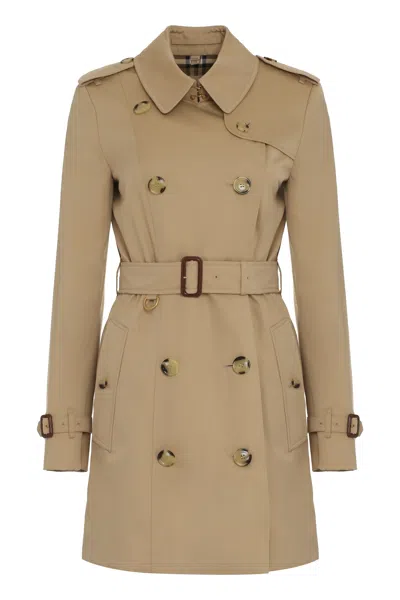 Burberry Women Beige Gabardine Heritage Chelsea Trench Coat