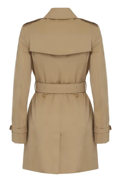 Burberry Women Beige Gabardine Heritage Chelsea Trench Coat