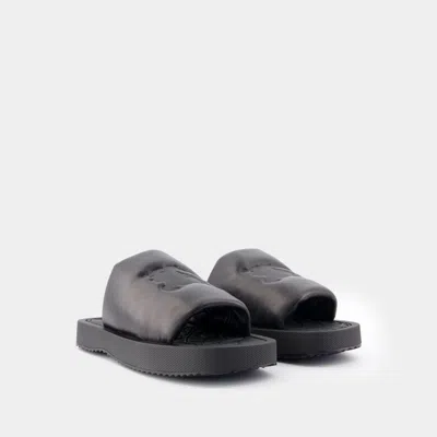 Burberry Ekd-debossed Leather Slab Slide