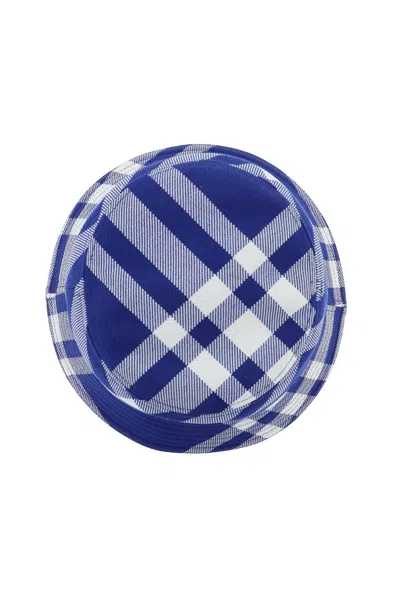 Burberry Checkered Wool Blend Bucket Hat With Two Air Vents