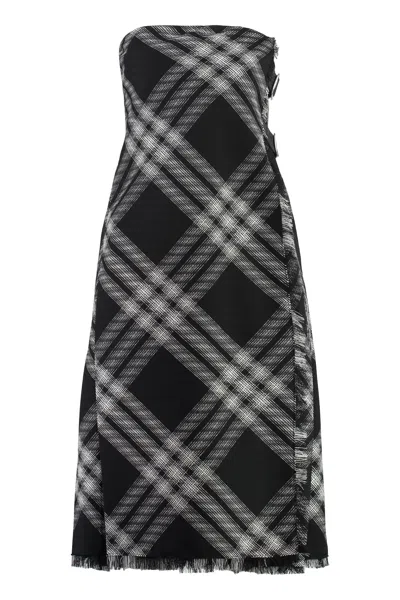 Burberry Midi Dress With Check Pattern