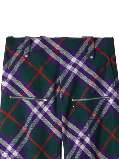 Burberry Plaid-check Straight-leg Trousers