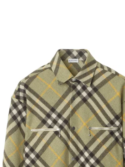 Burberry Checked Wool-blend Shirt Jacket