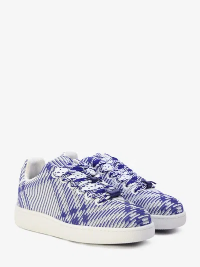 Burberry Dynamic Blue And White Patterned Sneakers