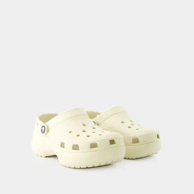 Crocs Classic Platform Lined Sabots Femmes Bone 36 In Neutral