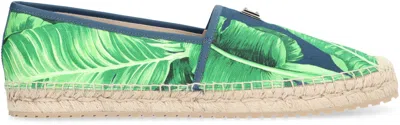 Dolce & Gabbana Blue Canvas Espadrilles For Men With Banano Print